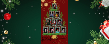 Christmas image with leadership profile pictures shaped as a holiday tree.