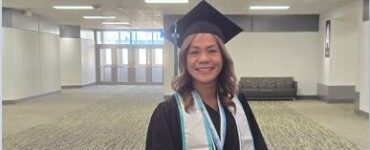 Nurse celebrates graduation after advancing from LPN to BSN at Carson Tahoe Health.
