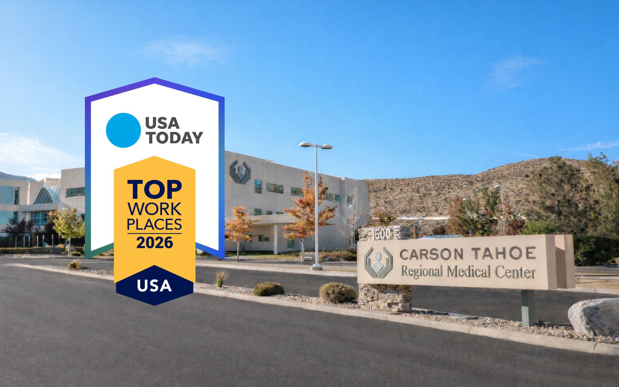 Carson Tahoe Regional Medical Center with USA TODAY Top Workplaces 2026 badge displayed