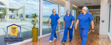 Carson Tahoe Health team walking in hospital hallway representing professional development workplace award