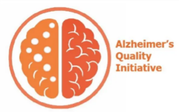 Alzheimer’s Quality Initiative logo featuring a stylized brain representing dementia care and quality improvement