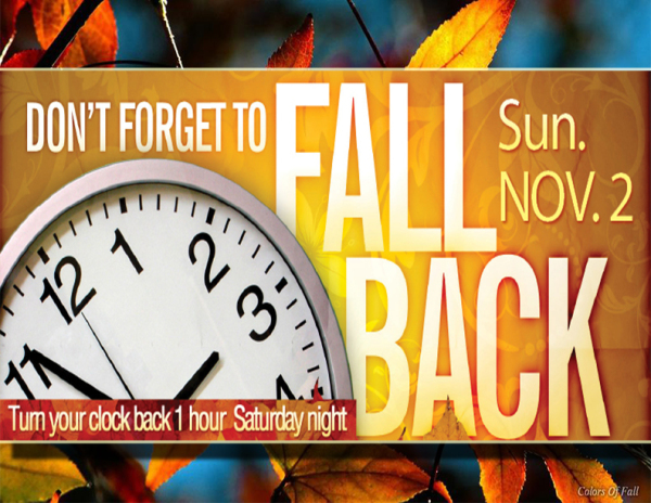 Daylight savings time change starts Sunday with “fall back” extra hour