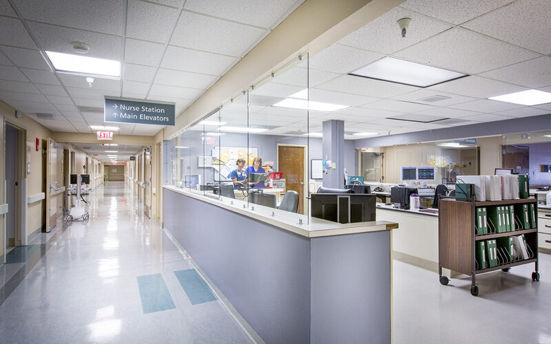 Nurse station at the Carson Tahoe Continuing Care Hospital.